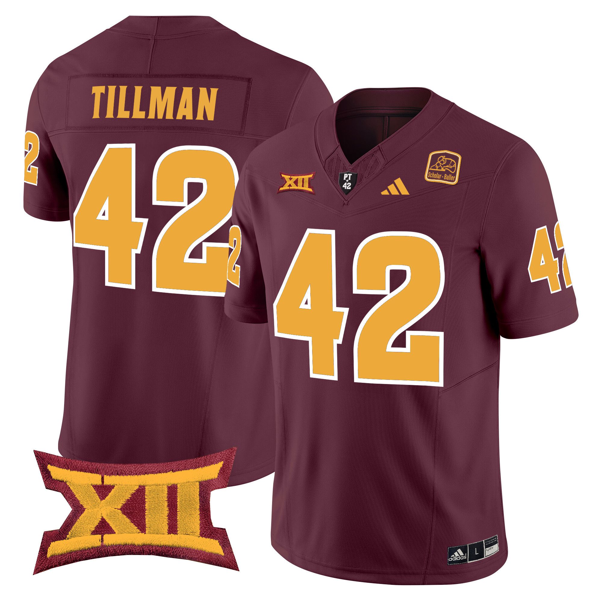 Men Arizona State Sun Devils #42 Tillman Red 2024 Vapor Limited NCAA Jersey style 1->ncaa teams->NCAA Jersey